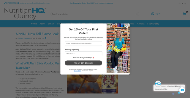Security scan screenshot of https://nutritionhqquincy.com/alani-elixir-voodoo-vanilla-fall-energy-drink/
