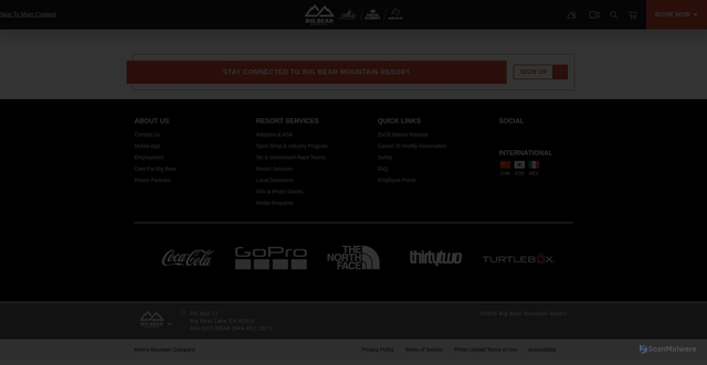 Security scan screenshot of https://www.bigbearmountainresort.com/mountain-information