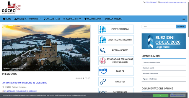 Security scan screenshot of https://www.odcec-maceratacamerino.it/
