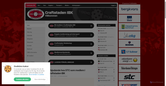 Security scan screenshot of https://craftstaden.se