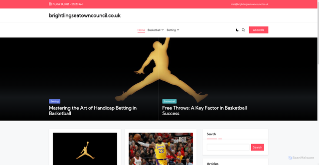 Security scan screenshot of https://www.brightlingseatowncouncil.co.uk/