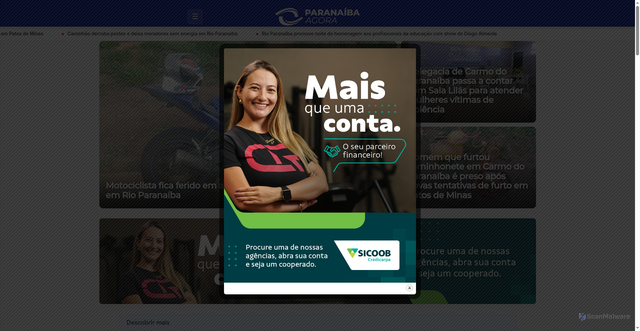 Security scan screenshot of https://paranaibaagora.com.br