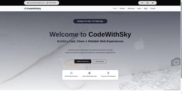 Security scan screenshot of https://codewithsky.com/