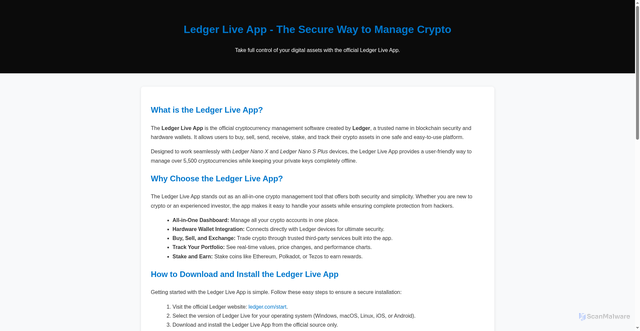 Security scan screenshot of http://learn-ledgrliveapp.pages.dev/