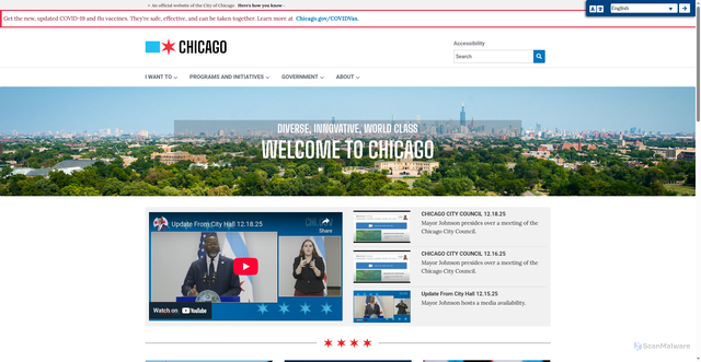 Security scan screenshot of https://www.chicago.gov/city/en.html