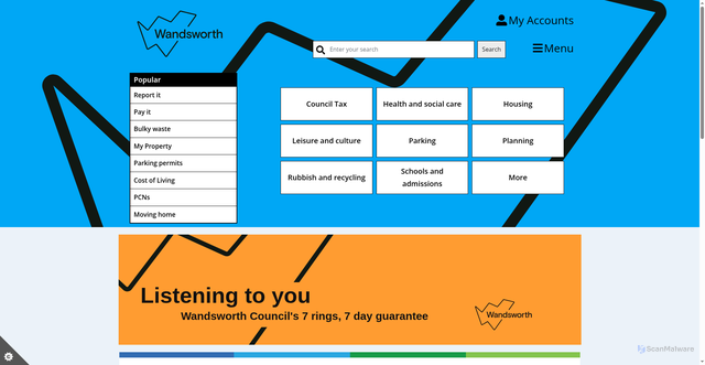 Security scan screenshot of https://www.wandsworth.gov.uk/