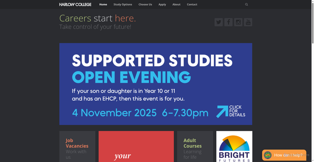 Security scan screenshot of https://www.harlow-college.ac.uk/