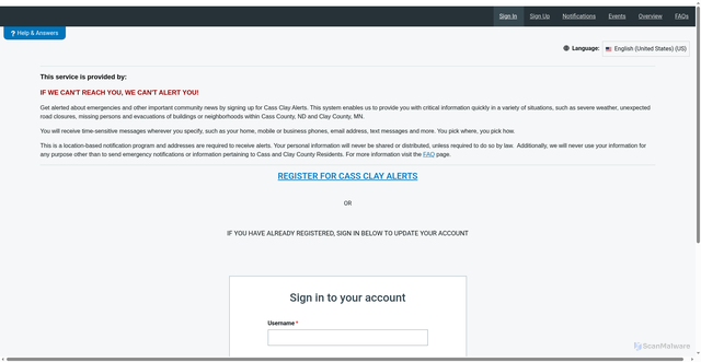 Security scan screenshot of https://member.everbridge.net/431562608869438/login