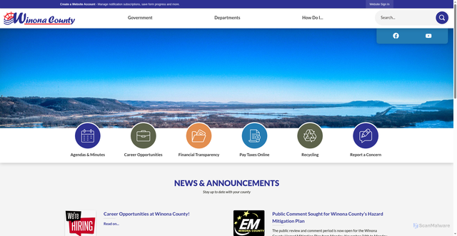 Security scan screenshot of https://winonacounty.gov/