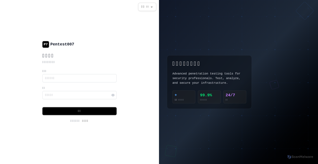 Security scan screenshot of https://pentest007.biz/login