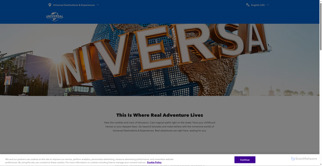 Security scan screenshot of https://universalstudios.com