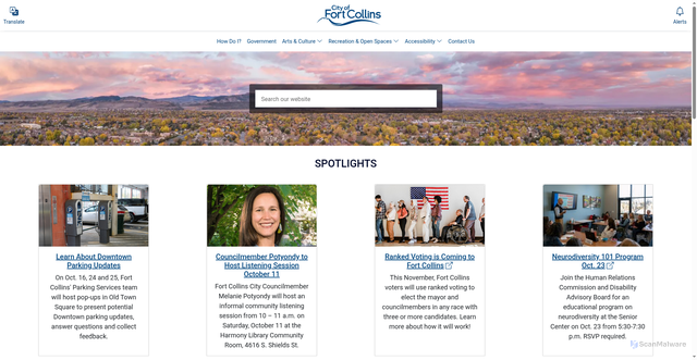 Security scan screenshot of https://www.fcgov.com/