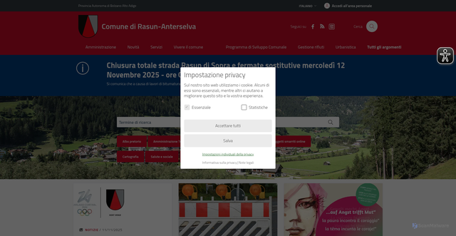 Security scan screenshot of https://www.gemeinde.rasenantholz.bz.it/it