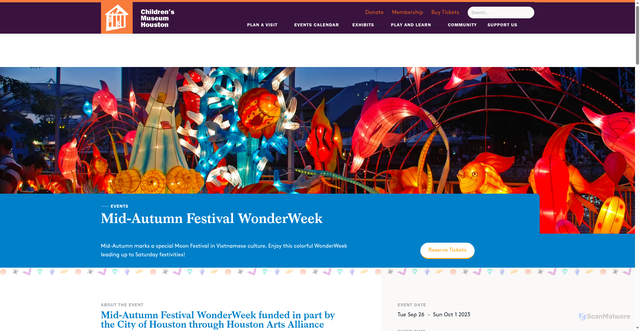 Security scan screenshot of https://www.cmhouston.org/events/mid-autumn-festival-wonderweek