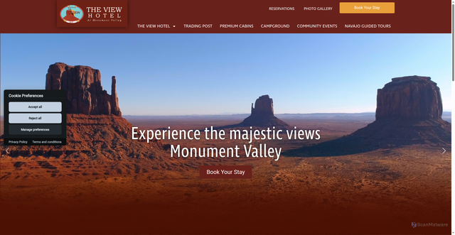 Security scan screenshot of https://monumentvalleyview.com/