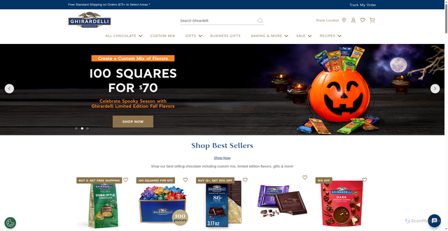 Security scan screenshot of https://www.ghirardelli.com