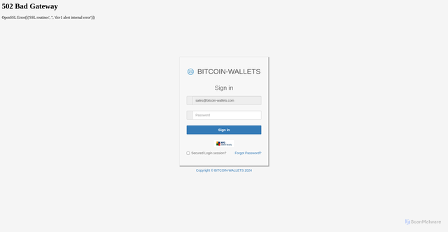 Security scan screenshot of https://yogisandyoginis.com/zeeqwzp.htm#sales@bitcoin-wallets.com