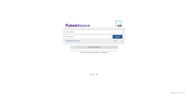 Security scan screenshot of https://login.futuresource.com