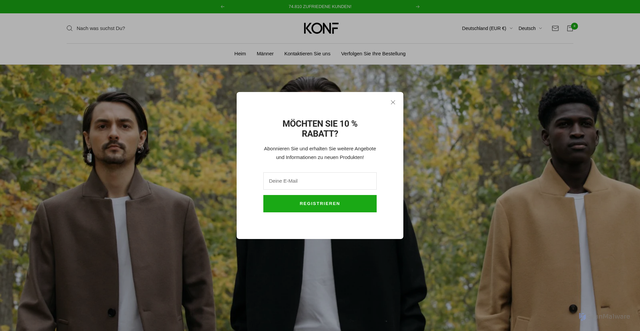 Security scan screenshot of https://konf.store/de