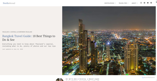 Security scan screenshot of https://northabroad.com/bangkok-travel-guide/