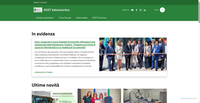 Security scan screenshot of https://www.asst-valcamonica.it