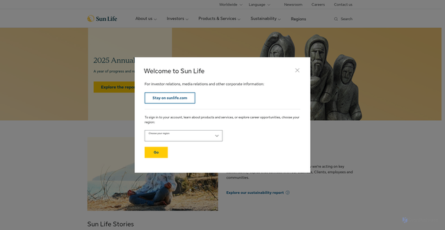 Security scan screenshot of https://sunlife.com