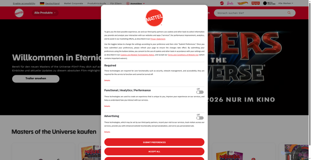 Security scan screenshot of https://shop.mattel.com