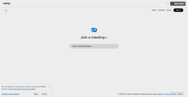Security scan screenshot of https://fbinsmi.webex.com
