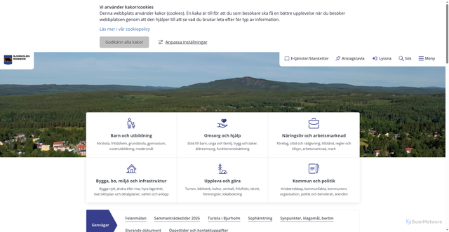Security scan screenshot of http://www.bjurholm.se