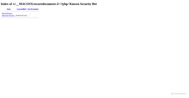Security scan screenshot of http://guideinfflypid.cyou/c/__MACOSX/securedocument-2/%3C%3fphp/%20Known%20Security%20Bot%20/
