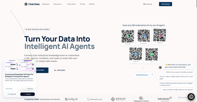 Security scan screenshot of https://chat-data.com