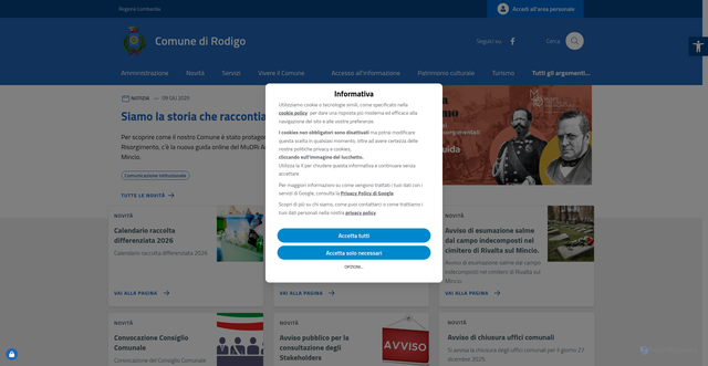 Security scan screenshot of https://www.comune.rodigo.mn.it/