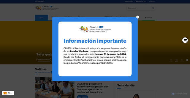 Security scan screenshot of https://www.cedeti.cl