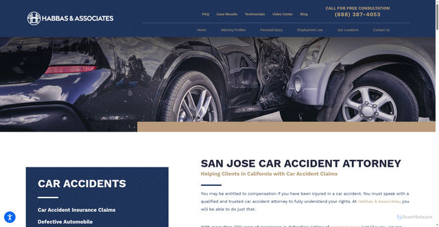 Security scan screenshot of https://www.habbaslaw.com/personal-injury/car-accidents/