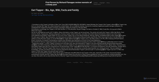 Security scan screenshot of https://basiljayhugo-pc6ufai3a7.edgeone.app/24049-earl-tupper-bio-age-wiki-facts-and-family.html