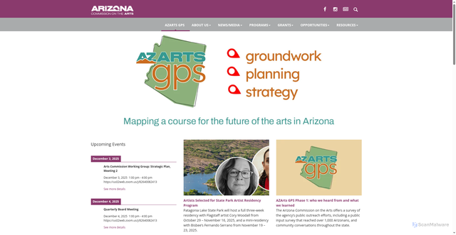 Security scan screenshot of https://azarts.gov/