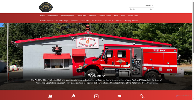 Security scan screenshot of https://www.westpointfpdca.gov/