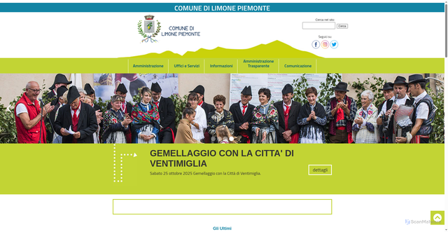 Security scan screenshot of https://www.comunelimonepiemonte.it/