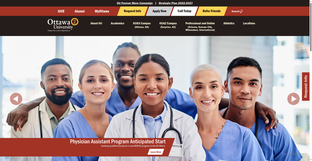 Security scan screenshot of https://www.ottawa.edu/