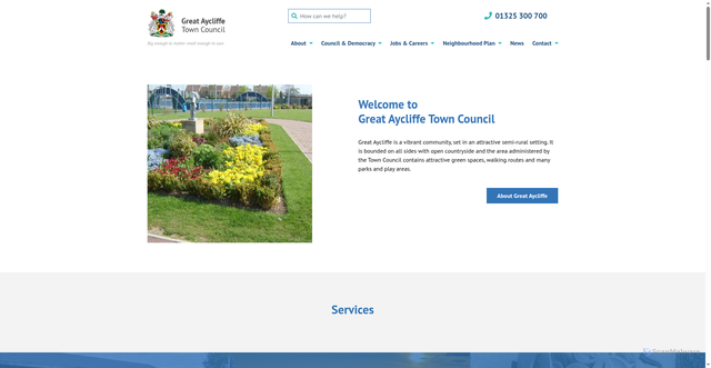 Security scan screenshot of http://www.great-aycliffe.gov.uk