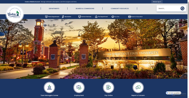 Security scan screenshot of https://windhamct.gov/