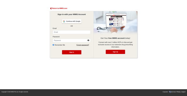 Security scan screenshot of https://auth.mims.com