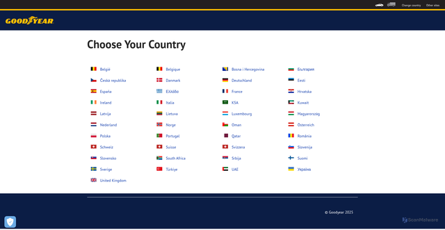 Security scan screenshot of https://eu.goodyear.com
