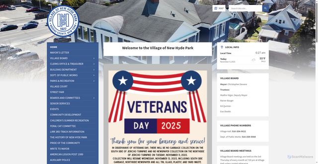 Security scan screenshot of https://villagenhpny.gov/