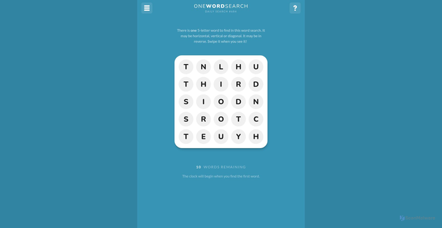 Security scan screenshot of https://onewordsearch.com