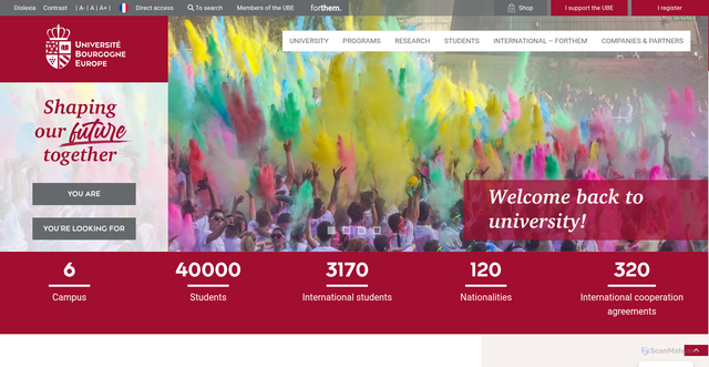Security scan screenshot of https://ube.fr