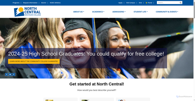 Security scan screenshot of https://www.ncmich.edu/index.html