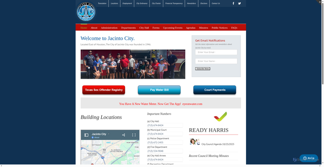 Security scan screenshot of https://www.jacintocity-tx.gov/