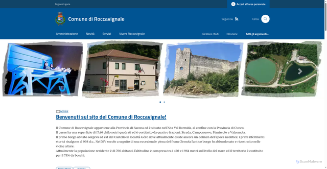 Security scan screenshot of https://www.comune.roccavignale.sv.it/