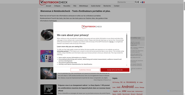 Security scan screenshot of https://notebookcheck.biz